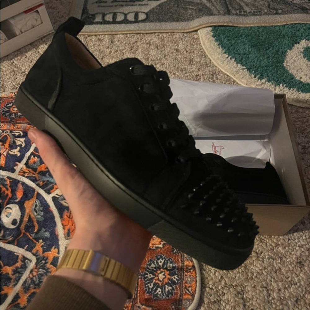 Christian Louboutin Black Sneakers Suede high fashion
